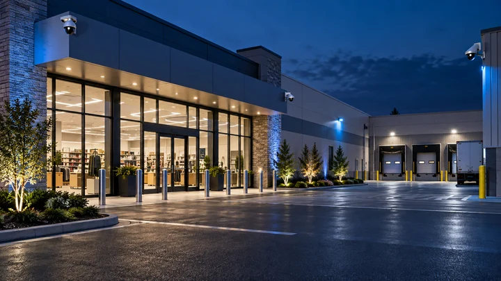 Monitored retail storefront and loading area after hours